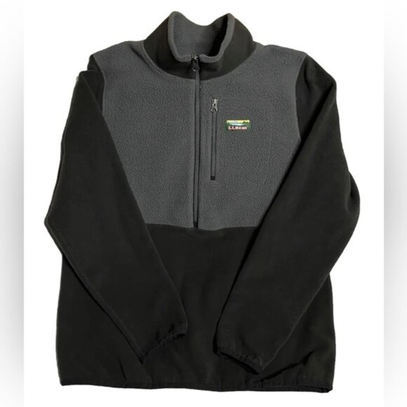L.L .Bean Womens Quarter Zip Fleece Pullover Sweatshirt Size Large - Picture 1 of 3